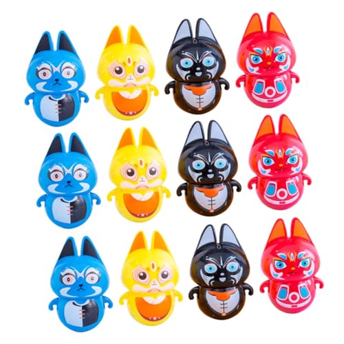 Beaupretty 12Stücke Peking Oper Katzen Tumbler Farbige Plastik Tumbler für Kompaktes Design Fördert Praktische Fähigkeiten und Bringt Freude Kinderzimmer von Beaupretty