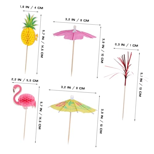 Beaupretty 140 Stück Teiliges Cupcake Picks mit Bunten Flamingo und Cocktail Glatte Dessertspieße für Tortendeko Essbare Partydekorationen für Geburtstag Hochzeit und Sommerfeiern von Beaupretty