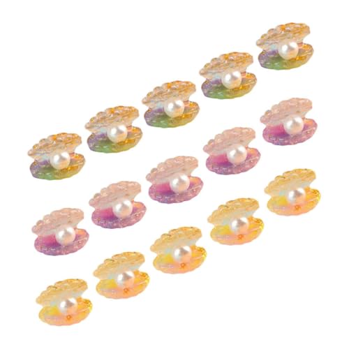Beaupretty 16 Stück Teiliges Glow in The Dark Miniatur Muschel mit Perlen Leuchtende Harzschalen für DIY Schmuck und Mikro Landschaft Bastelaccessoires für Kreative Dekoration von Beaupretty