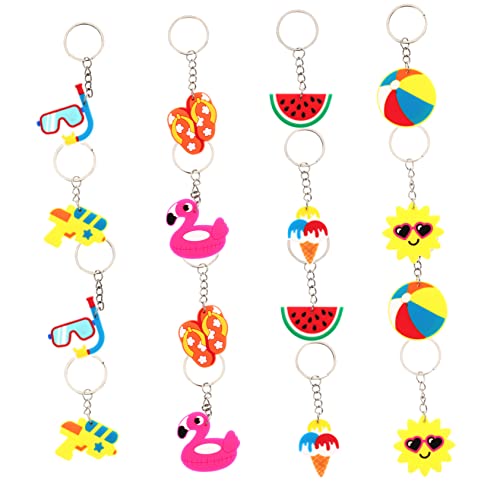 Beaupretty 16Stücke Hawaiianische Schlüsselanhänger Teiliges Set Lustige Schlüsselketten für Sommerpartys und Stranddekoration Anhänger für Täglichen Gebrauch von Beaupretty