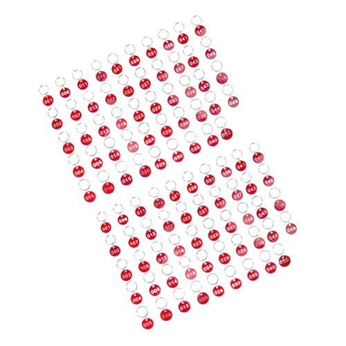 Beaupretty 1Satz Aluminium Nummernschilder Metall Id Tags mit Schlüsselringen für Schlüsselorganisation Robuste Nummerierte Etiketten Rot pro Nummer von Beaupretty