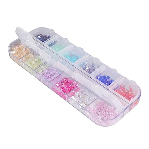 Beaupretty 1Satz Nageldekor Fächer Acryl Rundsteine für Nagelkunst Handy Dekoration Glänzendes Nagelzubehör und Schmuckherstellung Kompatibel mit UV Gel und Acrylnägeln von Beaupretty