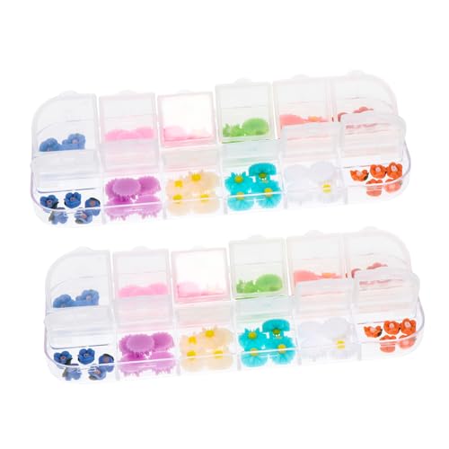 Beaupretty 2 Boxen Boxen Daisy Nagel Charms Blumen Nail Art Decals Resin DIY Nagelschmuck Zubehör für Maniküre und Kreative Nagelgestaltung von Beaupretty
