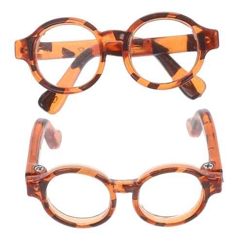 Beaupretty 2 Paar Mini Brillen Puppenzubehör Puppenbrillen Puppen Lesebrillen Puppenbrillen Kleine Brillen Brillen Für Puppen Modepuppen Augenbrillen Puppenkleid Leopard Kunststoff von Beaupretty