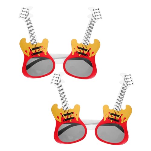Beaupretty 2 Paare Musikfestivalbrille Dampfpunk Gitarrenbrille Brillen in Gitarrenform Party Lustige Brille Funky Geburtstagsbrille Requisite Brille Foto-requisite Abs von Beaupretty