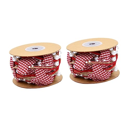 Beaupretty 2 Rollen Liebesperlen Kettenband Blumenband Für Blumensträuße Dekorationen Blumenverpackungen Valentinstagsband Geschenkband Bastelband Valentinstag DIY Band Kunststoff von Beaupretty