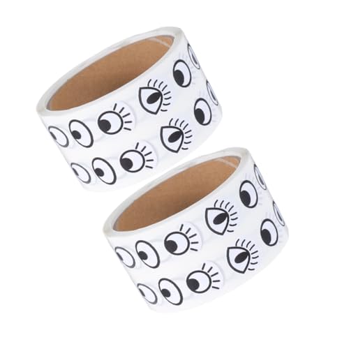 Beaupretty 2 Rollen Wackelaugen Aufkleber Selbstklebend für Basteln DIY Scrapbooking Cartoon Augen Sticker für Kreative Dekoration und Kunstprojekte von Beaupretty