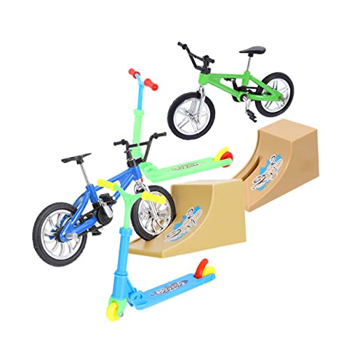 Beaupretty 2 Sätze Finger Scooter Ramp Teilig Mini Finger Sports mit Faltbarem Bike für Geschicklichkeitstraining und Tischdekoration Geeignet für Erwachsene von Beaupretty