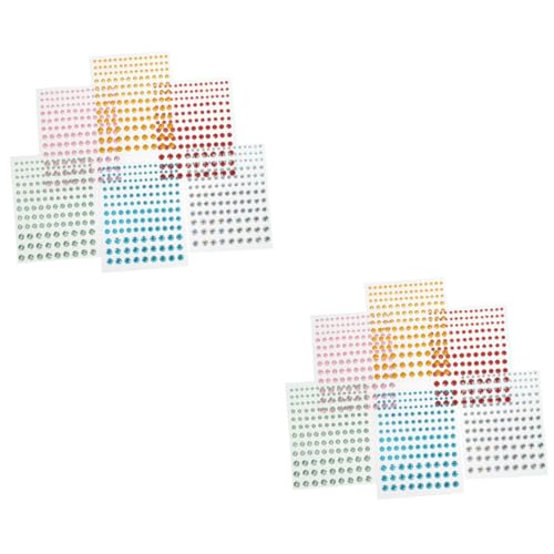 Beaupretty 2 Sätze Rhinestone Aufkleber Selbstklebende Gesichtssteine Verschiedenen Farben Für Diy Dekorationen Für Festivals Hochzeiten Und Bastelprojekte 6 Blätter * 2 von Beaupretty