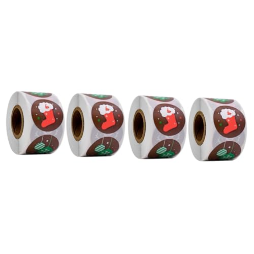 Beaupretty 2 Sätze Weihnachtsaufkleberspielzeug Dekorativ Weihnachtsetikett Schüttgut Groß Weihnachts-tags Weihnachtsaufkleber Etiketten Kupferplattenaufkleber 2 Rollen * 2 von Beaupretty