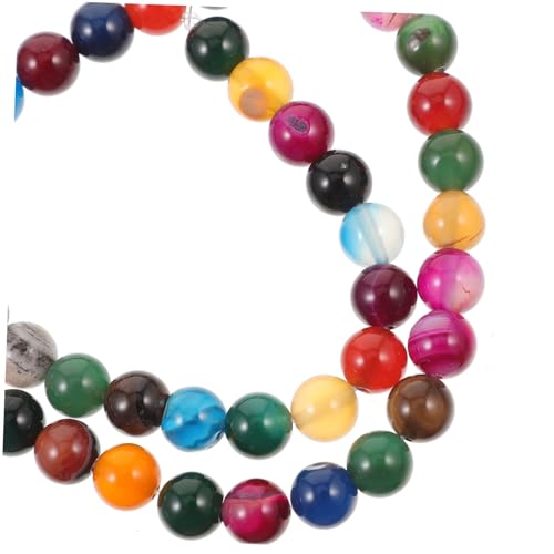 Beaupretty 2 Saiten Natürliche Achatperlen DIY Schmuckperlen für Armbänder Basteln Polierte Runde Naturstein Perlen mit Bohrung Vielseitige Perlen für Perlenketten und Armbänder Selber von Beaupretty