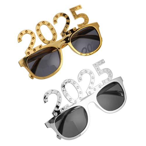 Beaupretty 2 Stück 2025 2025 Brille Requisiten für Fotoautomaten Silvesterbrille Requisiten für die Fotokabine des neuen Jahres Neujahrsbrille Stk von Beaupretty