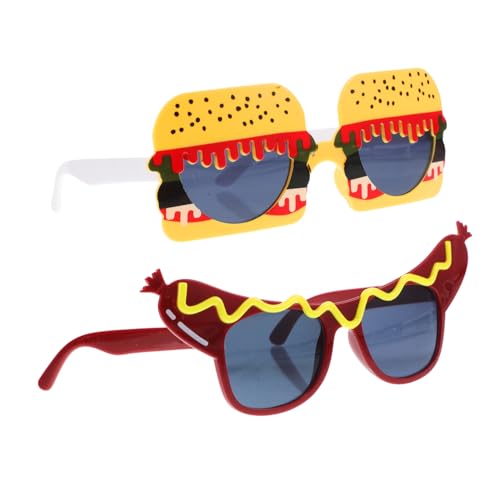 Beaupretty 2 Stück Burger-dress-up-gläser Süße Sonnenbrille Party-sonnenbrille Requisiten Für Fotoautomaten Photo Booth Requisiten Geburtstag Halloween-brille Plastik von Beaupretty