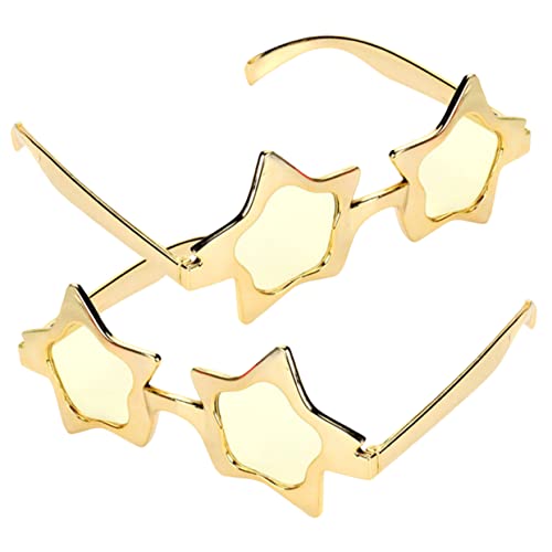 Beaupretty 2 Stück Cosplay -Brille lustige Brille polarisiert UV Rave-Brille überdimensioniert geformt schnapsgläser Halloween-Brille Stern Sonnenbrille für Damen Golden von Beaupretty