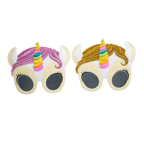 Beaupretty 2 Stück Einhorn Stil Partybrillen Lustige Cartoon Sonnenbrillen für Kreative Dekoration bei Kindergeburtstagen und Themenfeiern Gelb von Beaupretty