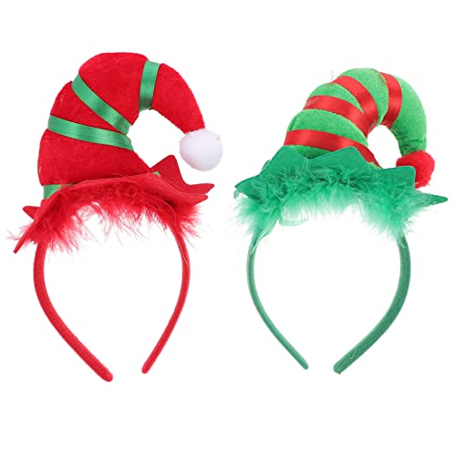 Beaupretty Weihnachtsdekoration 2 Stück Elfenhut Stirnband Elfenhut Haarband Weihnachtself Kostüm Kopfbedeckung Elfen Stirnband Weihnachtsfeier Zubehör Weihnachtsstirnbänder von Beaupretty