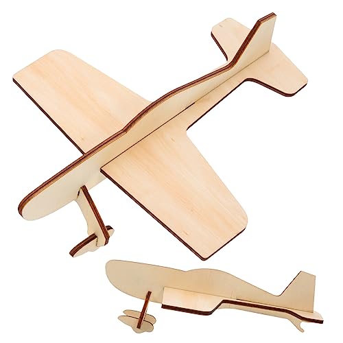 Beaupretty 2 Stück Holz DIY Modellbausatz Teilig Flugzeug Puzzle für Pädagogisches Holzbausatz Bastelset für Jungen Mädchen von Beaupretty
