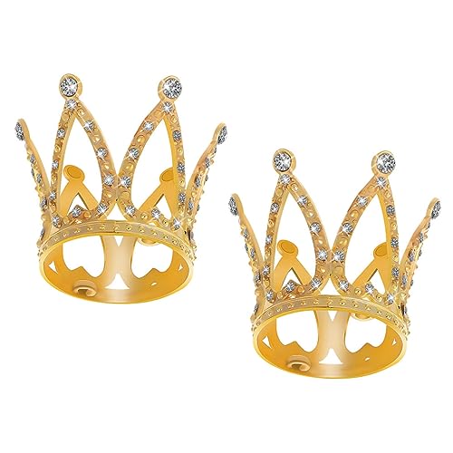 Beaupretty 2 Stück Mini Kronen Tortendeko mit Funkelnden Strasssteinen Kleine Goldene Kuchenaufsätze für Partydekorationen Geeignet für Hochzeit Geburtstag Babyparty Fotorequisiten von Beaupretty