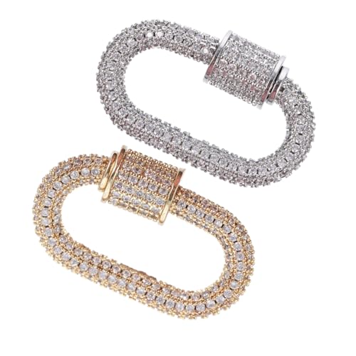 Beaupretty 2 Stück Schalterschloss Schmuck Schlüsselbundschloss schrauben Kettengliederschnalle Halskettenverbindungsstück Schmuck Verbindungsverschluss Halskette Karabinerverschlüsse Kupfer von Beaupretty