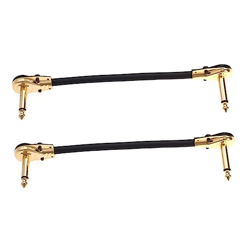 Beaupretty 2 Stück Teiliges Gitarren Effektgerät Verbindungskabel Goldkontakt Flachstecker Kupfer für Gitarre und Bass Langlebiges Instrumentenkabel mit Rauschunterdrückung Ersatzkabel von Beaupretty