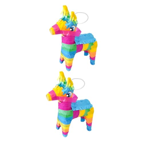 Beaupretty 2 Stück Traditionelle Mexikanische Pinata Lama Design mit Buntem für Fiesta Feiern Geburtstagsfeiern und Babypartys von Beaupretty