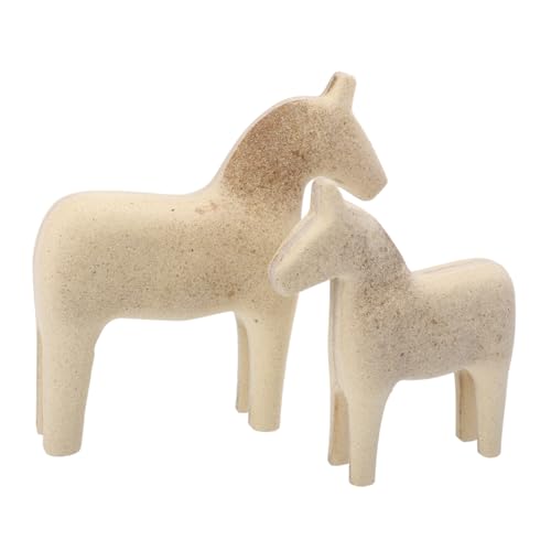 Beaupretty 2 Stück Unfertiges Holzpferd DIY Holzfigur Pferdemotiv zum Bemalen Bastelmodell für Kreative Handarbeit und Partydekoration von Beaupretty