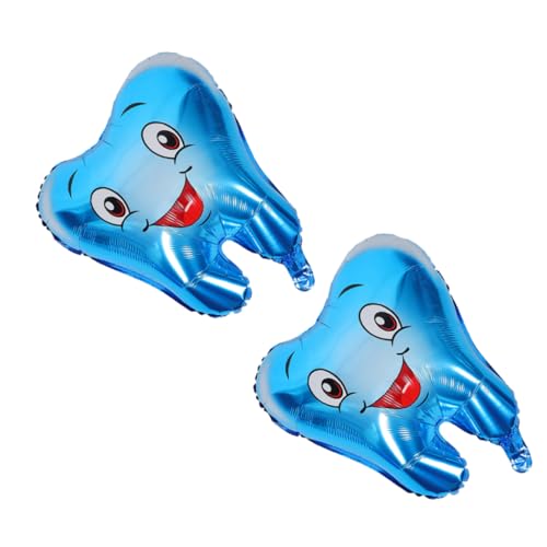 Beaupretty 2 Stück Zahn Luftballons in Blau Aufblasbar Spielerische Zahnarzt Party Dekoration für Babyparty Schulabschluss Geburtstag Einfache Handhabung Vielseitig Einsetzbar von Beaupretty