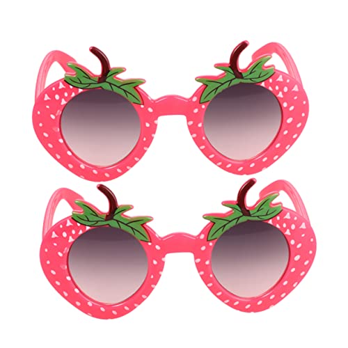 Beaupretty 2 Stück lustige Brille kindersonnenbrille witzige sonnenbrillen Cartoon sonnenbrillen Erdbeer-Partygläser Cosplay-Party-Brille rot von Beaupretty