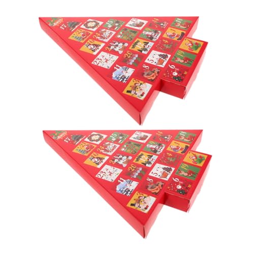 Beaupretty 2 Stücke Adventskalender Boxen zum Befüllen Tage Countdown Kalender Stabile Pappboxen für DIY Weihnachtsdeko und Geschenkideen Party Überraschungen von Beaupretty