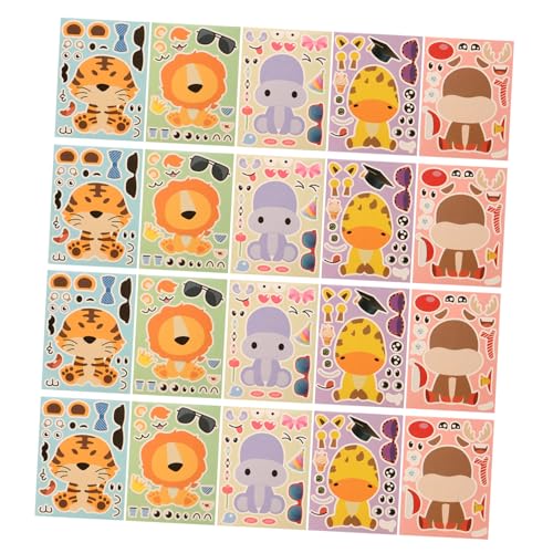 Beaupretty 20 Blatt Kreative Tiergesicht Aufkleber DIY Sticker mit Süßen Tieren für Geburtstags Mitgebsel und Schul Belohnungen Fördert Fantasie Eltern Junge Mädchen Interaktion und Beaupretty 20 Blatt Kreative Tiergesicht Aufkleber DIY Sticker mit Süßen Tieren für Geburtstags Mitgebsel und Schul Belohnungen Fördert Fantasie Eltern Junge Mädchen Interaktion und von Beaupretty
