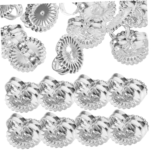 Beaupretty 20 Stück Antiallergische Ohrringe Zurück Ohrring -Rückschläge Verschlüsse Gold Form Ersatz Ohrstecker selber machen Ohrringrücken für schwere Ohrringe Kupfer Silver von Beaupretty