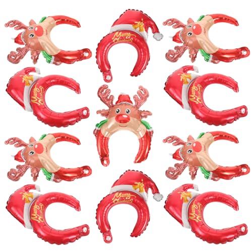 Beaupretty 20St Weihnachtsballon-Stirnband aufblasbare Ballonstirnbänder Weihnachtsmann-Kopfbedeckung weihnachts kopfschmuck weihnachtskopfschmuck das Geschenk Geschenke Pop von Beaupretty