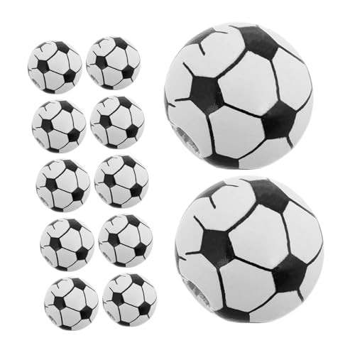 Beaupretty 20 Stück Fußball-Holzperlen Perlenkits für Jungen Fußballhandwerk Holzperlen Kugelperlen für die Schmuckherstellung Sportbälle Schmuck Holzperlen basteln von Beaupretty