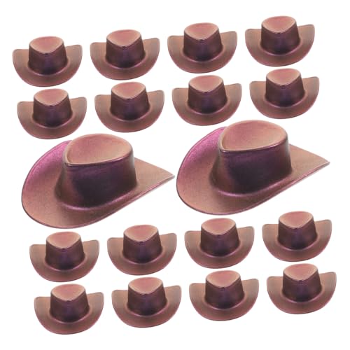 Beaupretty 20 Stück Teiliges Mini Cowboyhut Dekorative Mini Hüte für Puppenhaus Dekoration Leichte und Tragbare Puppenhüte Gold Rot Farbverlauf für DIY Projekte und Partyaccessoires von Beaupretty