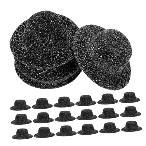 Beaupretty 20 Stück Teiliges Mini Jazz Hüte Kleine Dekorative Puppenhüte aus Langlebigem Material Kreative DIY Bastelaccessoires für Partydeko und Puppenhaus Verzierung Schwarz von Beaupretty