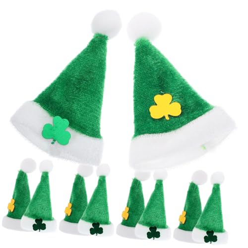 Beaupretty 20 Stück Teiliges Plüsch Puppenhüte mit Shamrock Muster Weiche DIY für Puppen Haarspangen Flaschen und Fotorequisiten Langlebig und Farbintensiv für St Patricks Day Party von Beaupretty
