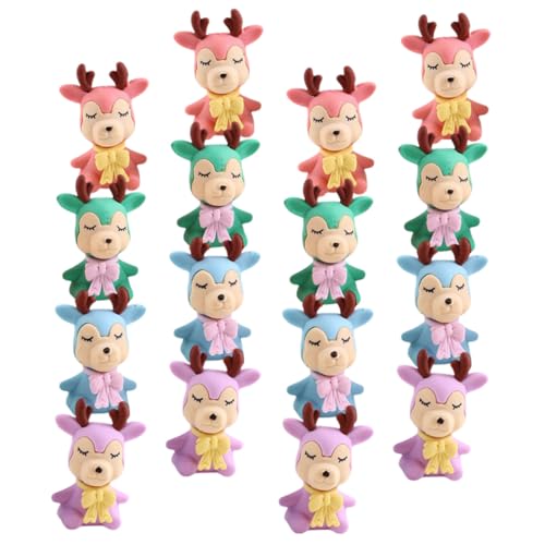 Beaupretty 24 Stück Teiliges Abnehmbare Cartoon Radiergummis in Hirsch form Leichte Tragbare Radierer für Schüler Weiche Textur Schadstofffreies Material als Schülerzubehör Zufällige Farbe von Beaupretty