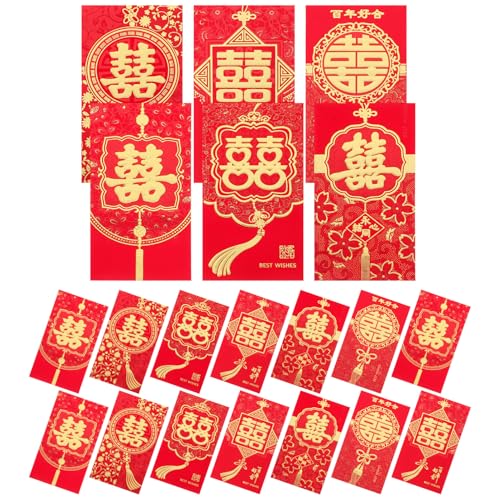 Beaupretty 24 Stück Teiliges Chinesische Hochzeits-rotumschläge mit Glückssymbolen Traditionelle Rote Geschenkumschläge für Hochzeit Feierlichkeiten und Glückwünsche Dekorativ und Vielseitig von Beaupretty