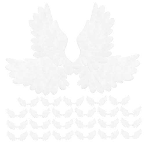 Beaupretty 25 Stück Teiliges Weiße Engelsflügel Aufnäher zum Annähen Niedliche Applikationen für DIY Kleidung Hüte und Accessoires Vielseitige Flügel Patches zum Basteln und Verzieren von Beaupretty