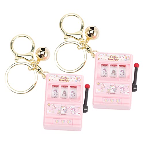 Beaupretty 2Stücke Mini Slot Machine Schlüsselanhänger Kreatives für Handheld Spielautomat für Party Tragbares Design für Unterwegs Spaß für Jungen von Beaupretty