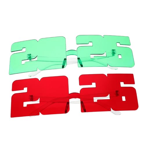 Beaupretty 2Stücke Plastik Sonnenbrillen für Silvester Partys UV Modisches Statement Leicht Anpassungsfähig für Festliche Anlässe Foto Requisiten von Beaupretty