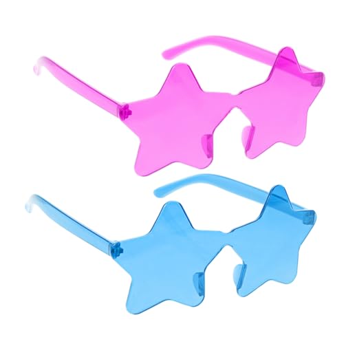 Beaupretty 2Stücke Sternbrille Dekorative Sonnenbrillen für Partys Strand Geburtstagsfeiern Randloses Design UV Langlebig Angenehm von Beaupretty