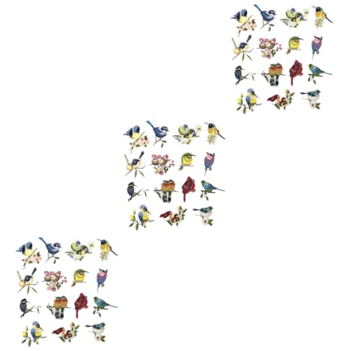 Beaupretty 3 Sätze Patch -stickstoff Stickerei Applikationen Nähen Flecken Dekorative Aufnäher Für Kleidung Aufnäher in Vogelform Bestickt Gestickte Anwendung Stickgarn 15 Stücke * 3 von Beaupretty