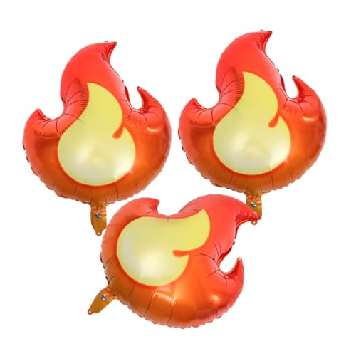 Beaupretty 3 Stück Flammen Folienballons Große Feuerwehr Themen Dekoration für Kindergeburtstage Luftballons für Partys Einfache Handhabung Lebendige Farben Partyaccessoires von Beaupretty