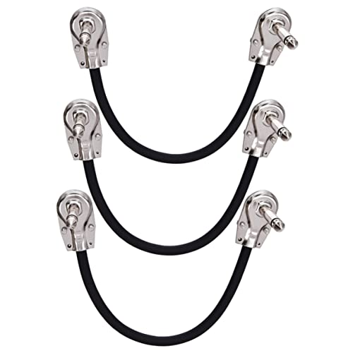 Beaupretty 3 Stück Gitarren Patchkabel Flach Vernickelt für Effektpedale für Bühnenauftritte und Proben Langlebig und Leicht zu Transportieren von Beaupretty