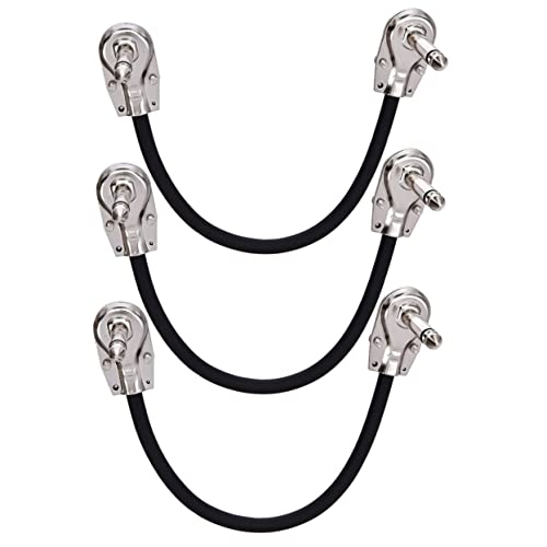 Beaupretty 3 Stück Gitarren Patchkabel Flach mit Vergoldeten Steckern für Effektpedale und Musikinstrumente Kompatibel mit Gitarre Bass und von Beaupretty