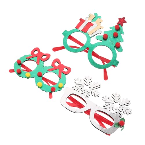 Beaupretty 3 Stück Teiliges Weihnachtsbrillen Schneeflocken Weihnachtsbaumdesign Langlebige Partybrillen für Neujahrsfeiern Festliche Silvester-accessoires und Weihnachtsfeier-deko von Beaupretty