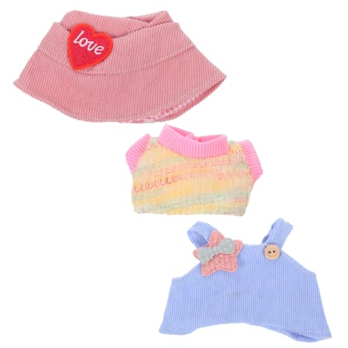 Beaupretty 3 Stück Und cm Puppe Für Zubehör Kleidung Herz Spiel T Shirt Kawaii Süße Strampler Kostüm Overalls So Tun Als Ob Mit Eimer Dekor Puppenhaus Kleid Sommerkleidung Hut Cosplay von Beaupretty