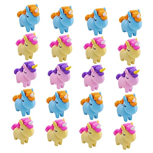Beaupretty 30 Stück Teiliges Einhorn Radiergummi Farbenfrohe Mini Radiergummis für Tragbare Praktische und Süße Cartoon als Schulzubehör und Kinderparty von Beaupretty