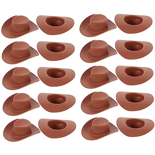 Beaupretty 30 Stück Teiliges Mini Cowboyhut aus Robustem Material Austauschbare Puppenhüte Stilvolle und Leichte Miniaturhüte für DIY Dekorationen Geeignet für Puppen Partys und von Beaupretty